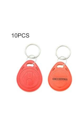 Sones 10 Adet 125khz Tk/em4100 Proximity Kimlik Kartı Çipli Anahtarlık Anahtarlık Kırmızı