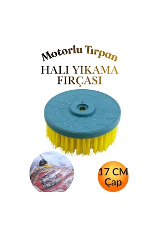17 Cm Endüstriyel Halı Yıkama Fırçası -motorlu Tırpan Makinesi Başı Uyumlu Aparatı 1 Adet Silindir Yuvarlak Sert Uçlu Motorlu Makine Tırpan Başı Sarı