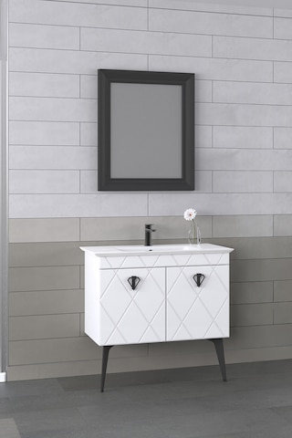 Biani Cosmos 90 Cm Antique White Banyo Dolabı