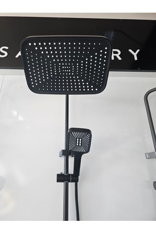 Piyano Duş Seti Kendinden Bataryalı Çoklu Fonksyon Kolay Montaj Uzatma Borusu Hediyeli Siyah