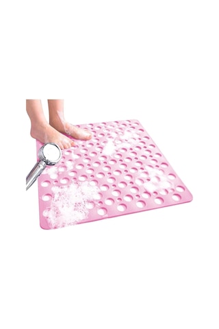 Kare Vantuzlu Banyo Ve Duşa Kabin , Küvet İçi Kaydırmaz Vantuzlu Banyo Paspası Pembe Pembe