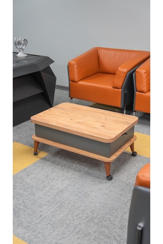 5 Kademeli Tekerli Akıllı Sehpa Barok - Antrasit