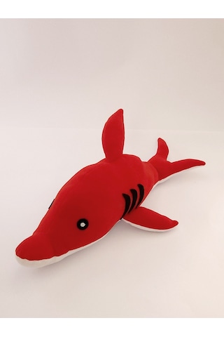 Joytoytr Peluş Yunus Balığı Oyuncak 45 Cm Oyun Arkadaşı Yerli Üretim Kırmızı