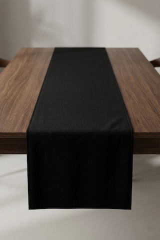 Dekoratif Bohem Runner - Yemek Masası Ve Salon Konsol Örtüsü 50x150 Cm Siyah