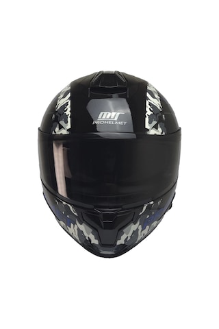 Mts X340 Soly Fullface Camlı Kask Parlak Siyah Mavi