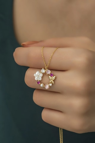 Nereze 925 Ayar Gümüş Manolya Çiçeği Detay Bahar Çiçeği Kolye