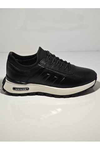 Voyager M294-1 Siyah Erkek Günlük Deri Comfort Casual Ayakkabı Siyah