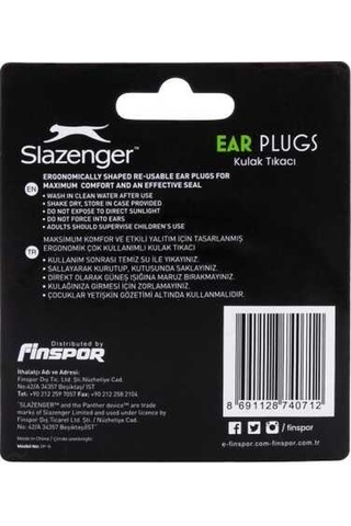 Slazenger Kulak Tıkacı Ear Plugs Ep-6 Clear Şeffaf