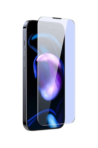 Baseus Crystal Apple iPhone 15 Plus Uyumlu Anti Mavi Işık Ekran Koruyucu 2 Ad