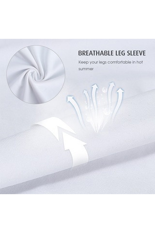 Geeksen Kadın Bacak Kolluğu - Spandex Polyester Golf Ve Güneş Korumalı Beyaz