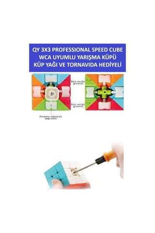 Qy 3x3 Profesyonel Speed Cube -rubık 3x3 Zeka Sabır Küpü- Küp Yağı Ve Tornavıda Hedıyelı