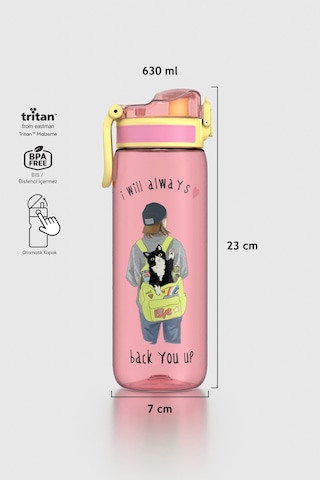 Renga Rybo-x Desenli 630 Ml Tritan Çocuk Matara 912163 Pembe Pembe