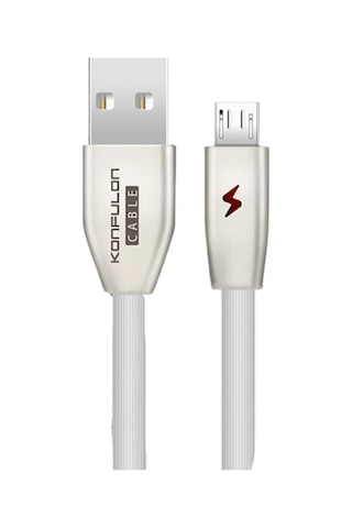 Mey İthalat S53 Led Işıklı Micro Usb Kablo 1m 3a - Beyaz Standart