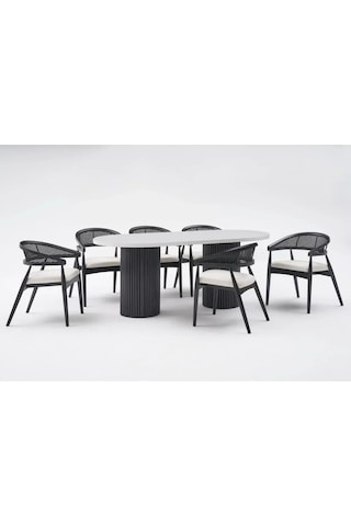 Bohem Masa Sandalye Takımı Gazel Sandalye Mutfak Salon Ofis Takımı Yemek Odası Takımı Siyah