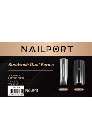 Long Square Protez Tırnak Sandwich Dual Üst Form Jel Polygel Acrygel - Akrijel Ve Polijel İçin Dual Form Şablon 140lı Wn-df041
