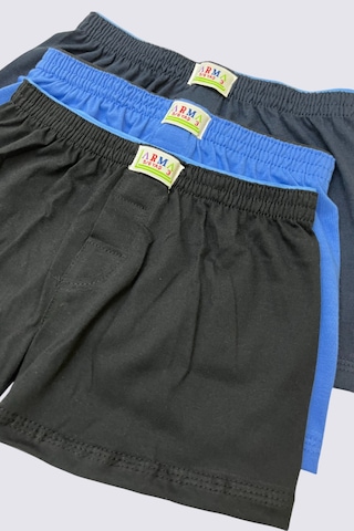 Arma Yıldız Karışık Renkli Erkek Çocuk Havlu Bel Boxer 3'lü Paket %100 Pamuklu Çok Renkli