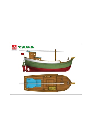 Türk Model 1/35 121 Taka Karadeniz Balıkçı Teknesi, 38 Cm. Ahşap Model Kiti-55131