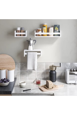 Damla 3 Lü Mutfak Rafı Beyaz