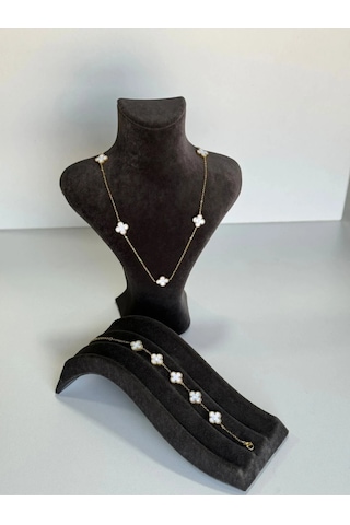 T-blk-02 Gold İçi Beyaz Gonca Bileklik 001