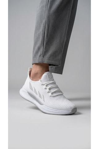 Wipper Ultra Hafif Triko Sneaker - Nefes Alan Ortopedik Poli Taban Unisex Yazlık Spor Ayakkabı Beyazbuz