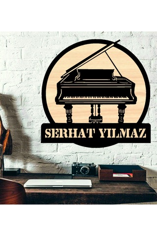 Kişiye Özel Piyano Piyanist Ahşap Duvar Tablo