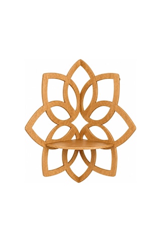 Lotus Çiçeği Köşe Duvar Rafı Kahverengi