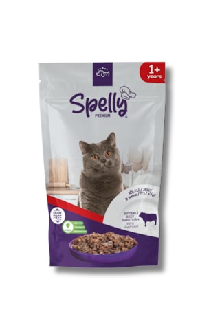 Spelly Pouch Biftekli Yetişkin Kedi Maması 48 x 85 G