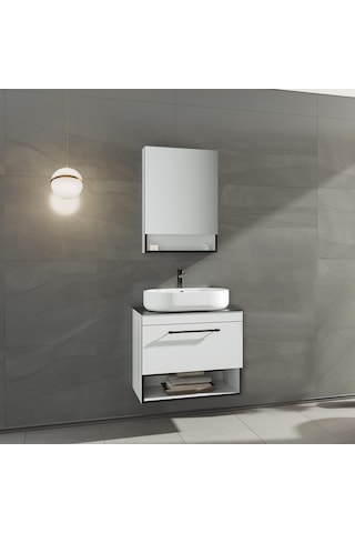 Orka Knidos 70 Cm Mdf Beyaz Banyo Dolabı Takımı Beyaz