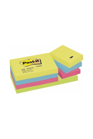 3M 653-Tfen Post-It Enerjik Renkler 38X51 Mm 12 Li