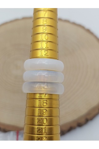 Akik Taşı Yüzük Sisli Alacalı 6mm Kalınlık 59952 Bakır