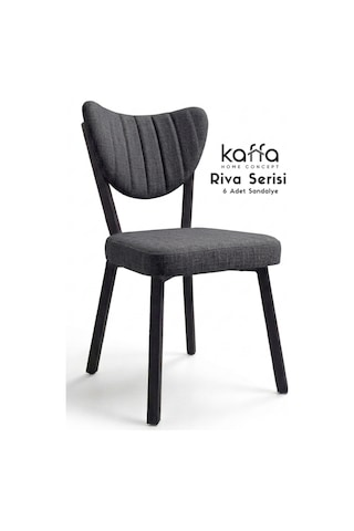 Riva , Modern Mutfak Sandalyesi, Yemek Odası Sandalyesi, Bahçe, Kafe - 6 Adet Antrasit Sandalye