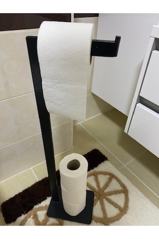 lyla concept Sağlam Siyah Wc Kağıtlığı Yedekli Sallanmaz