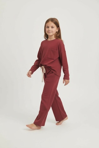 Aden Kids %100 Pamuk Çocuk Oversize Alt Üst Takım - Unisex Rahat Kalıp Bordo