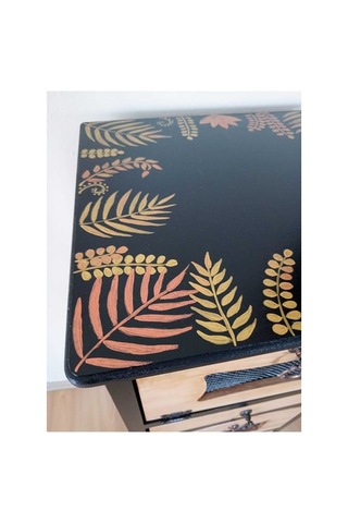 El Boyaması Çekmeceli Kapaklı Dekoratif Ahşap Dolap 105x37x37 Cm Ahşap