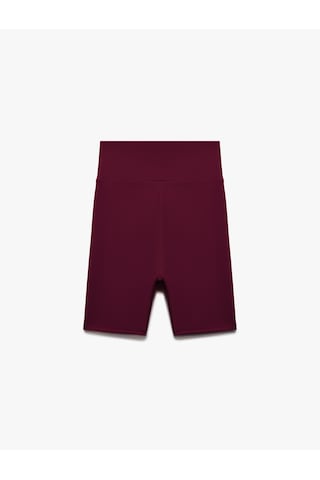 Koton Yüksek Bel Slim Fit Biker Spor Tayt Bordo 5sak40174nk Bordo