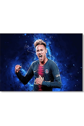 Cakasepetim Neymar Jr Psg Futbol Takımı Mavi Fon Görseli Ahşap Mdf Tablo