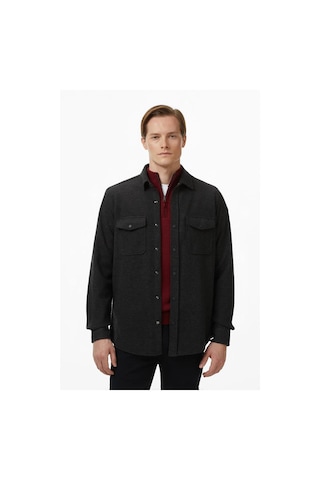 Nautica Erkek Gri Classic Fit Gömlek-12049 Koyu Gri