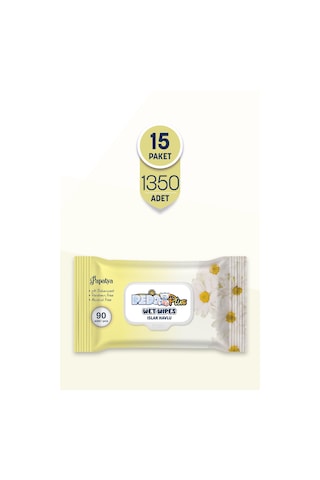Pedo Papatya Kokulu Islak Mendil 90'lı 15 Paket
