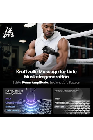 Bob Ve Brad T2 Masaj Tabancası, 4000 Mah Pil, 3200 Rpm Ve 10 Mm Genliğe Sahip Kas Masajı, Usb-c Şarjlı Perküsyon Masaj Tabancası, Erkek Ve Kadınlara Hediye