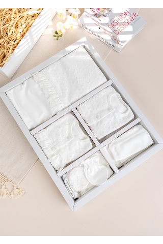 Babymod Güpürlü 100%hastane Çıkışı Yeni Doğan Set Krem