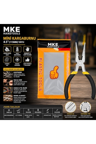 Mke Handtools Mini Kargaburnu 4.5 İnç 115 Mm - Çelik Yaylı- 10'li Paket Diğer