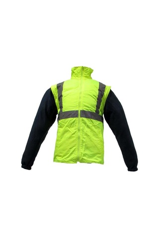Junıor Jn1003 Fosforlu Oxford 5+1 İçi Çıkmalı Parka Sarı M Beden Lacivert-Sarı