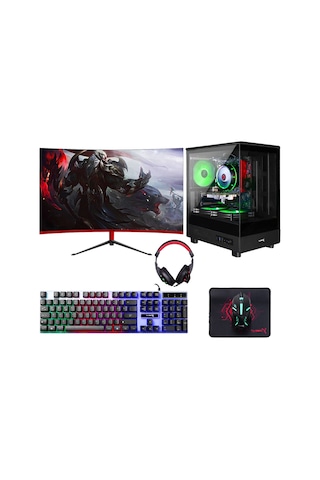 Turbox TX6050 i5-10400F 16 GB 512 GB SSD 4 GB RX560 23.6" Free Dos Masaüstü Oyuncu Bilgisayarı