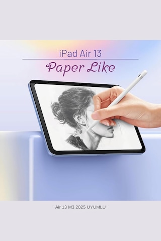 İpad Air 13 2025 M3 Çip Uyumlu Paper Like Ekran Koruyucu Gerçek Kağıt Hissi Parlama Önleyici