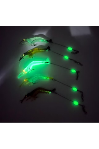 Valkyrie Fosforlu Gerçekçi Silikon Karides Balık Yemi 5 Adet Kutulu - 7.5 CM - 5.5 GR