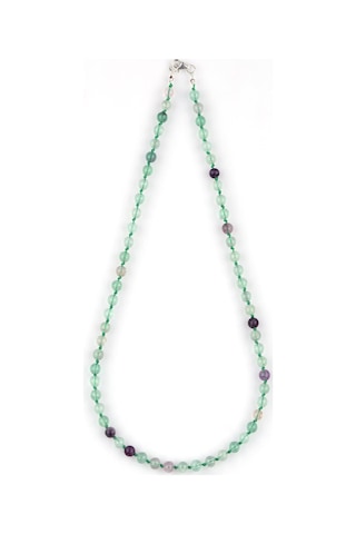 Alibaba Doğaltaş Florit Doğal Taş 6 MM Düğümlü Kolye