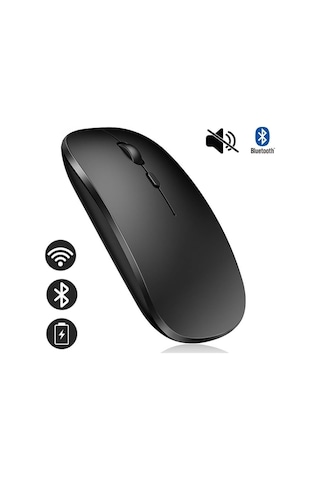 Alfalink AL-BT15 Bluetooth Wireless Şarjlı Sessiz Tuşlu Kablosuz Mouse Siyah