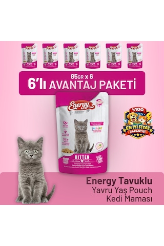 Tavuklu Yavru Yaş Kedi Maması 85 G - 6 Adet