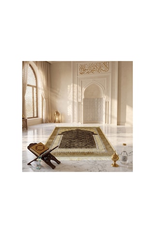 Peluş Seccade 80x120 Cm Desenli Lüks Namaz Seccadesi Çok Renkli-5