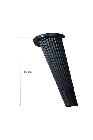 4 Adet Stil Açılı Konik Plastik Mobilya Ayak Siyah Altın 16 Cm Koltuk Ayağı